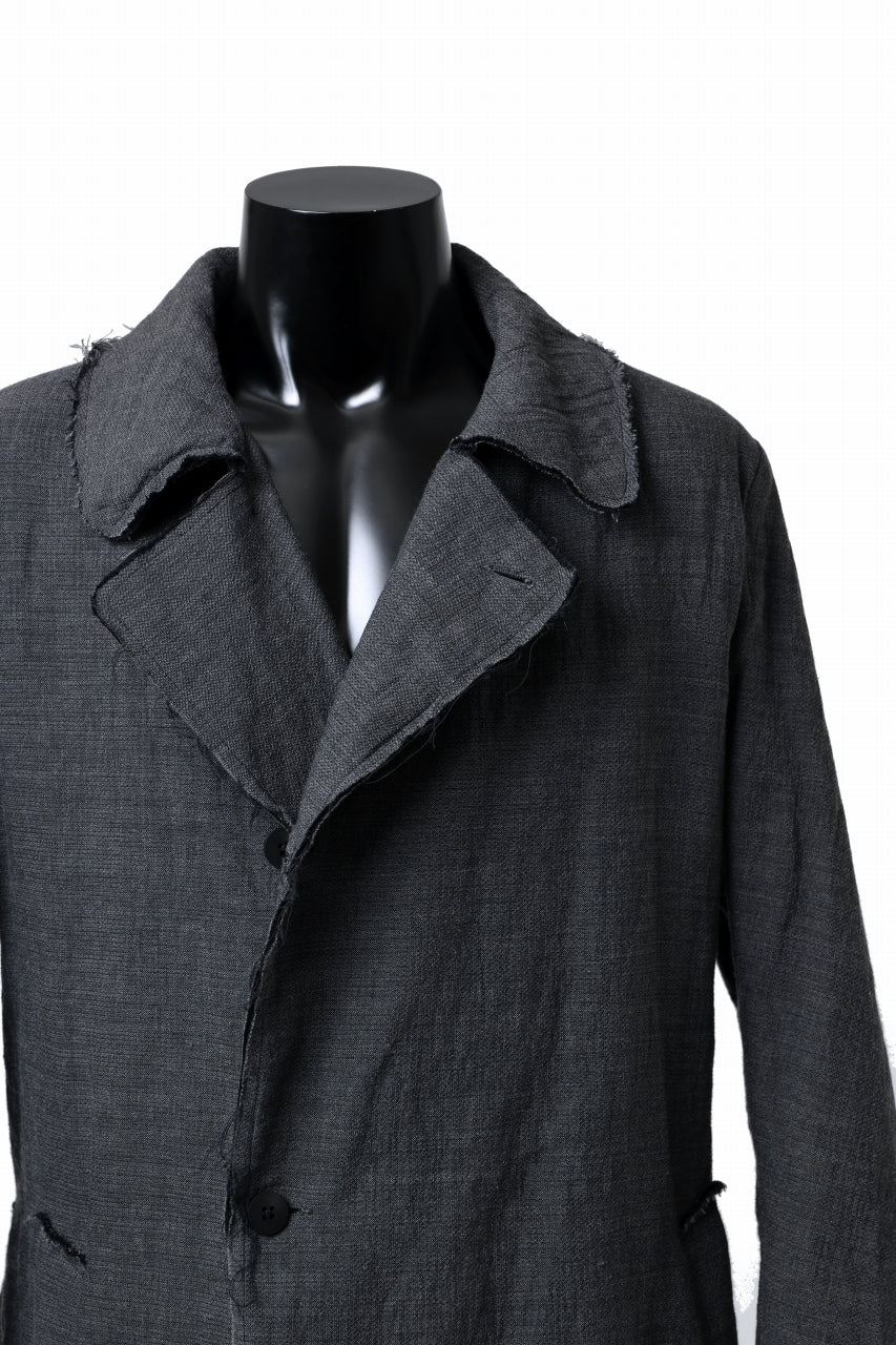 画像をギャラリービューアに読み込む, daub OFFICERS OVER COAT / VIRGIN WOOL + METALLIC FIBER (DARK GREY)