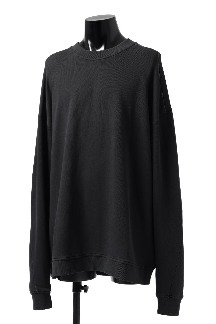 画像をギャラリービューアに読み込む, thomkrom OVERLOCKED RELAX L/S TOPS / FRENCH TERRY ORGANIC (BLACK)