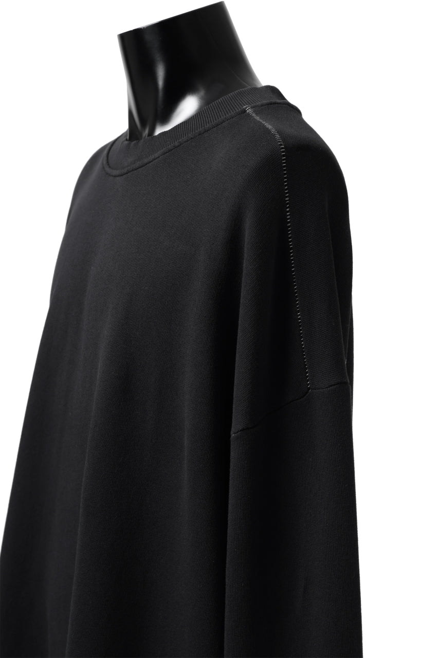 画像をギャラリービューアに読み込む, thomkrom OVERLOCKED RELAX L/S TOPS / FRENCH TERRY ORGANIC (BLACK)