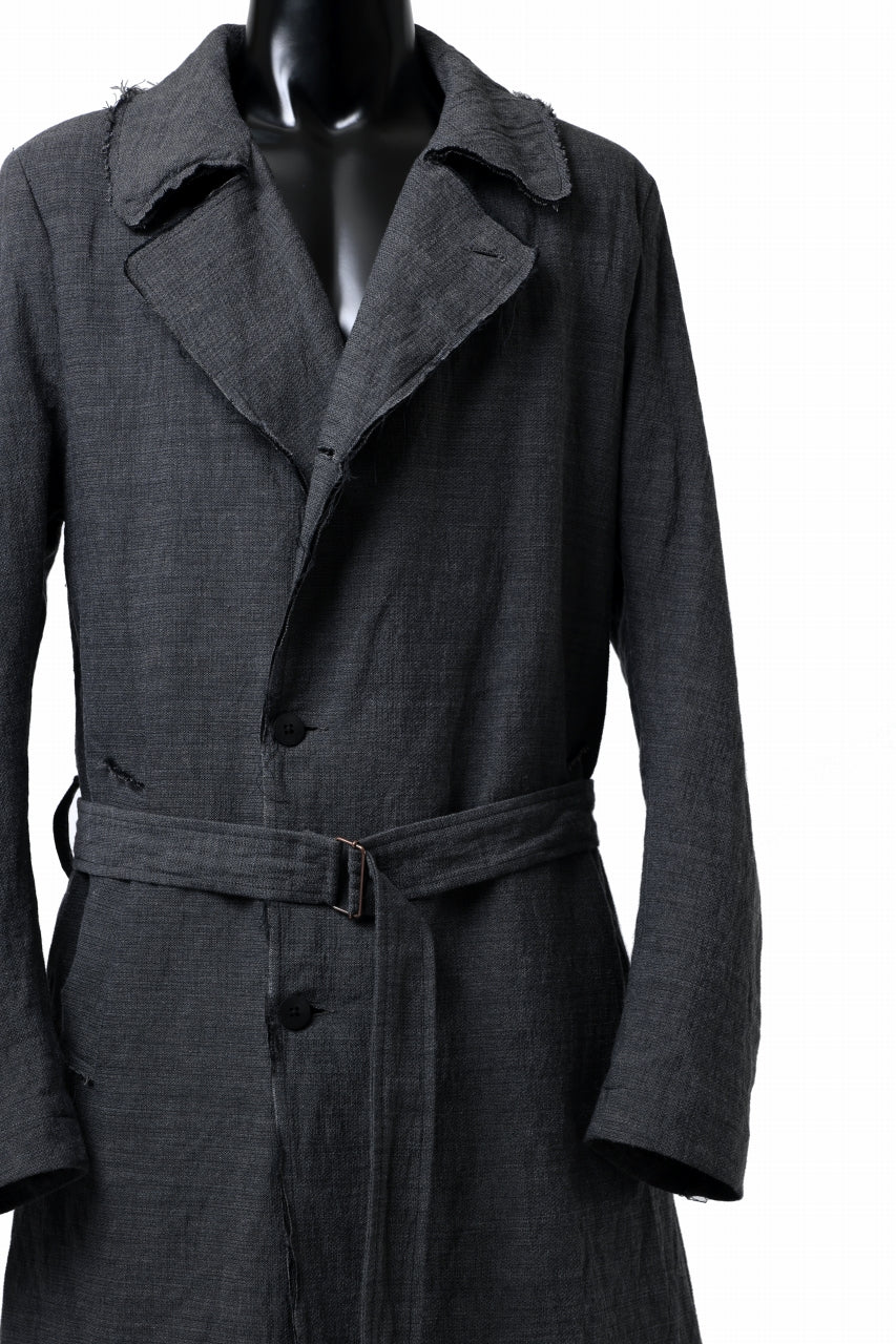 画像をギャラリービューアに読み込む, daub OFFICERS OVER COAT / VIRGIN WOOL + METALLIC FIBER (DARK GREY)