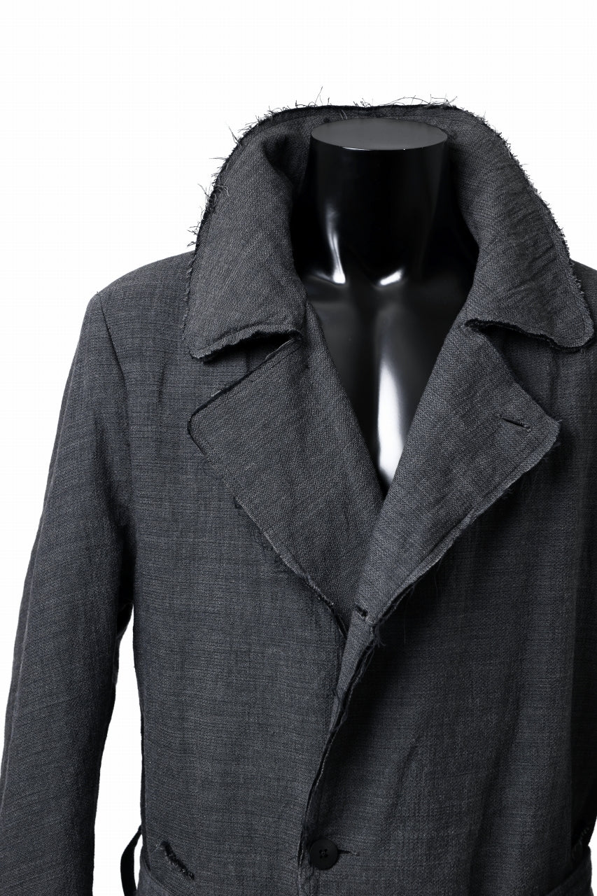 画像をギャラリービューアに読み込む, daub OFFICERS OVER COAT / VIRGIN WOOL + METALLIC FIBER (DARK GREY)