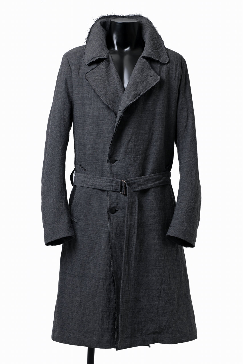 画像をギャラリービューアに読み込む, daub OFFICERS OVER COAT / VIRGIN WOOL + METALLIC FIBER (DARK GREY)