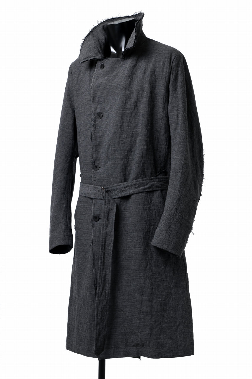 画像をギャラリービューアに読み込む, daub OFFICERS OVER COAT / VIRGIN WOOL + METALLIC FIBER (DARK GREY)