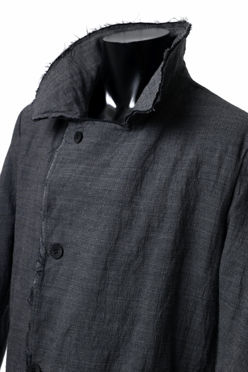 画像をギャラリービューアに読み込む, daub OFFICERS OVER COAT / VIRGIN WOOL + METALLIC FIBER (DARK GREY)