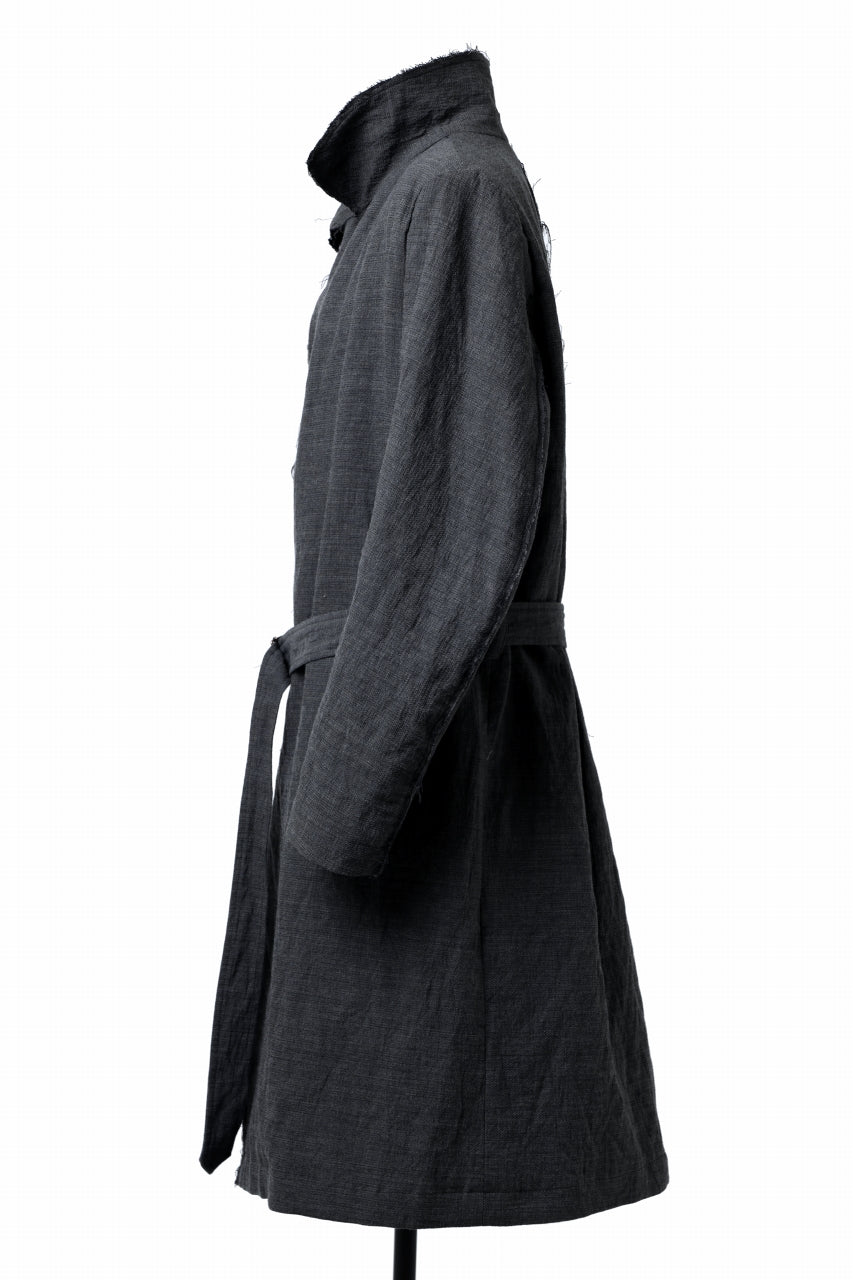 画像をギャラリービューアに読み込む, daub OFFICERS OVER COAT / VIRGIN WOOL + METALLIC FIBER (DARK GREY)