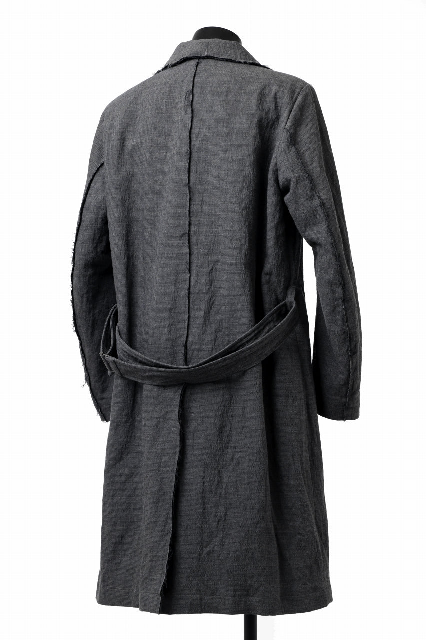 画像をギャラリービューアに読み込む, daub OFFICERS OVER COAT / VIRGIN WOOL + METALLIC FIBER (DARK GREY)