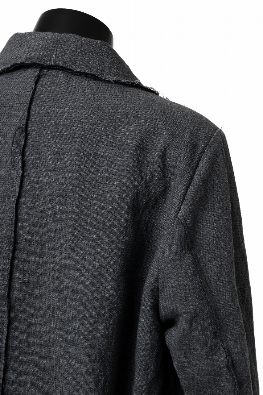 画像をギャラリービューアに読み込む, daub OFFICERS OVER COAT / VIRGIN WOOL + METALLIC FIBER (DARK GREY)