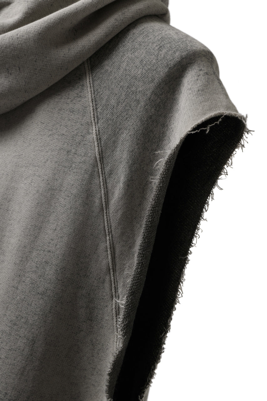 画像をギャラリービューアに読み込む, thomkrom SPLAY DYED SLEEVELESS HOODIE TOPS  / FRENCH TERRY ORGANIC (SAND)