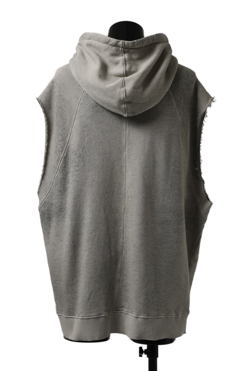 画像をギャラリービューアに読み込む, thomkrom SPLAY DYED SLEEVELESS HOODIE TOPS  / FRENCH TERRY ORGANIC (SAND)