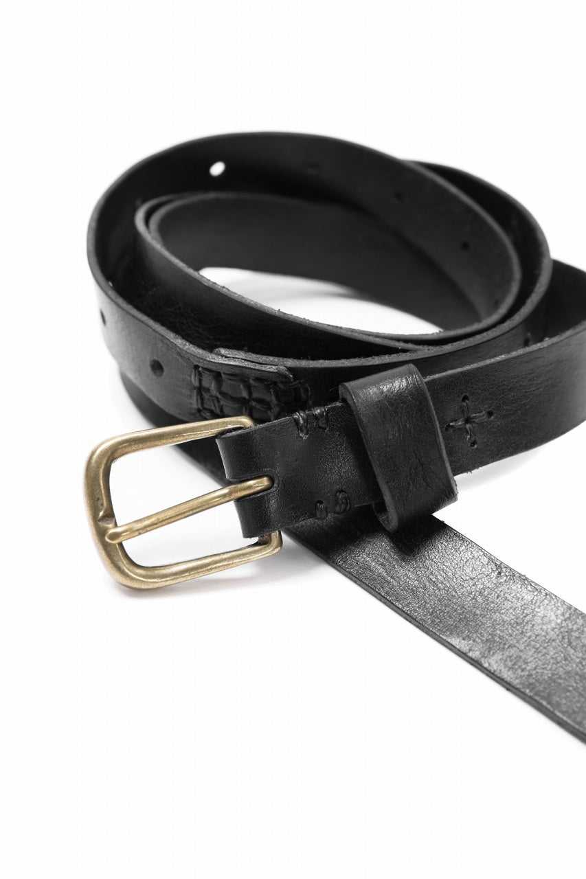 画像をギャラリービューアに読み込む, KLASICA exclusive NARROW LEATHER BELT / TEMPESTI ELBAMATTE (BLACK)