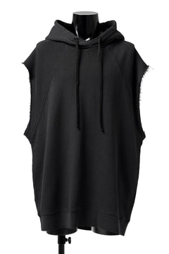画像をギャラリービューアに読み込む, thomkrom SLEEVELESS HOODIE TOPS  / FRENCH TERRY ORGANIC (BLACK)
