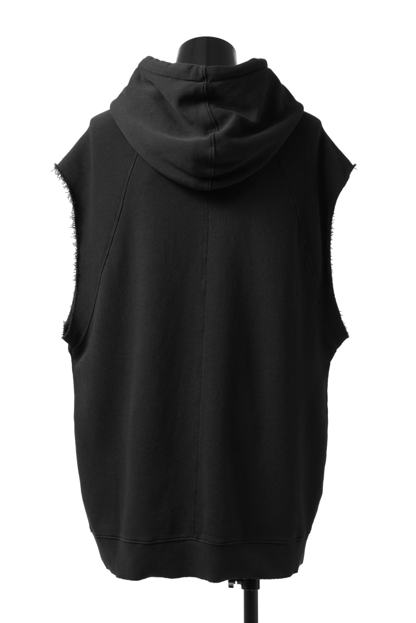 画像をギャラリービューアに読み込む, thomkrom SLEEVELESS HOODIE TOPS  / FRENCH TERRY ORGANIC (BLACK)
