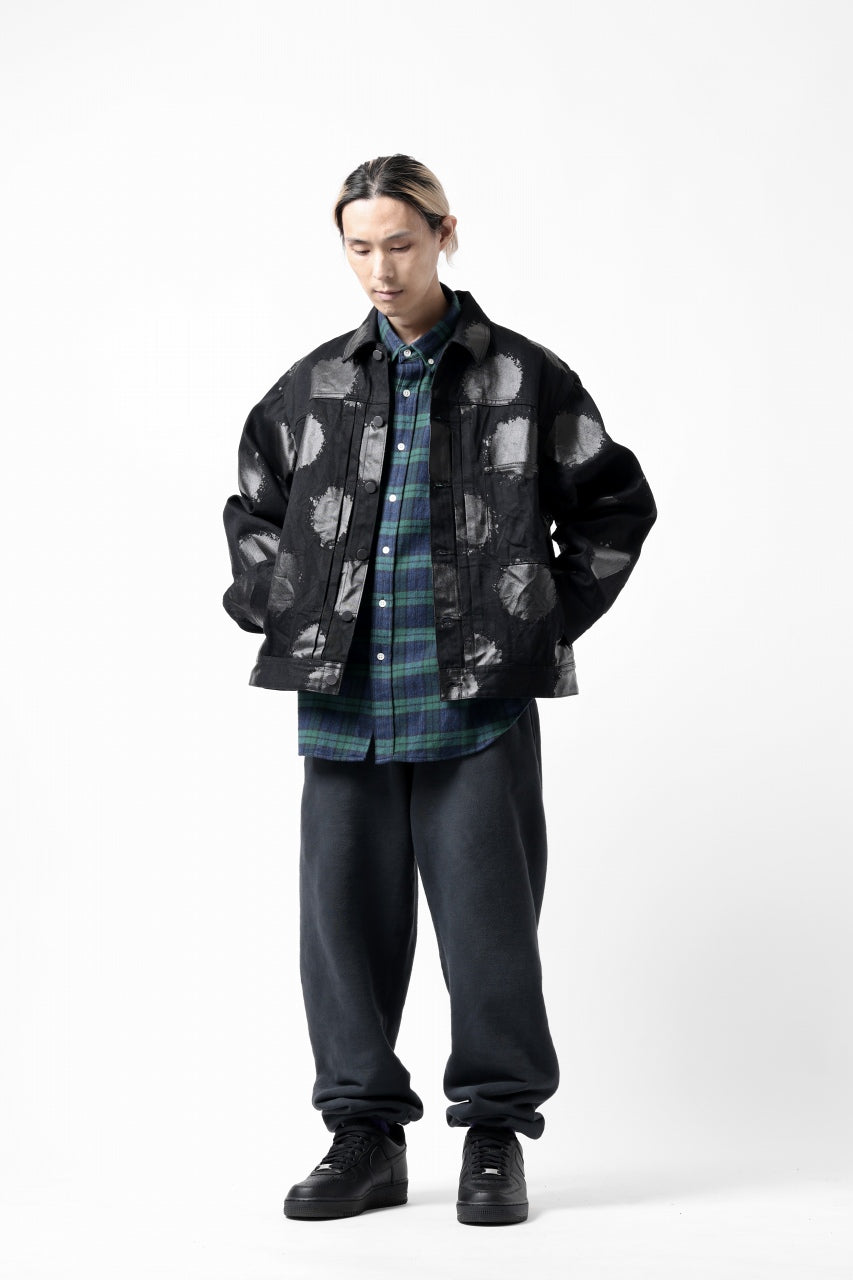 画像をギャラリービューアに読み込む, DEFORMATER.® THREE PROCESSING SWEAT JOGGER PANT - DYED/BIO/FROST EFFECT (VINTAGE BLACK)