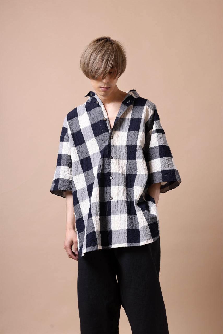 画像をギャラリービューアに読み込む, forme d'expression Short Sleeve Oversized Shirt (Big Check)