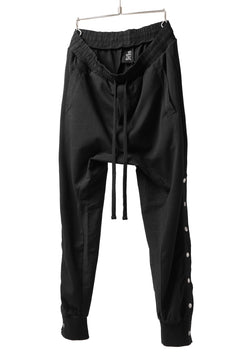 画像をギャラリービューアに読み込む, thomkrom SNAP BUTTON SLITS JOGGER PANTS / COMBI ELASTIC (BLACK)