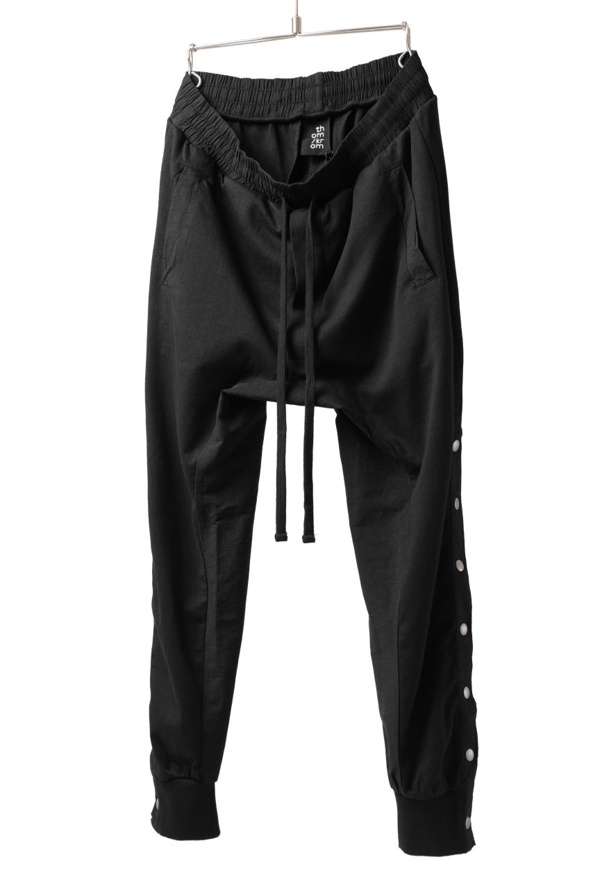 画像をギャラリービューアに読み込む, thomkrom SNAP BUTTON SLITS JOGGER PANTS / COMBI ELASTIC (BLACK)