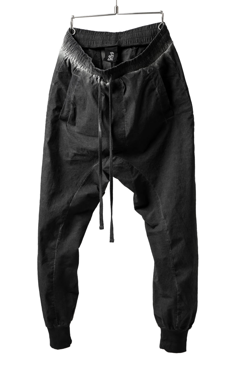 Load image into Gallery viewer, thomkrom DROP CROTCH JOGGER PANTS / DYEING ELASTIC WOVEN (BLACK OIL)