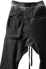 Load image into Gallery viewer, thomkrom DROP CROTCH JOGGER PANTS / DYEING ELASTIC WOVEN (BLACK OIL)
