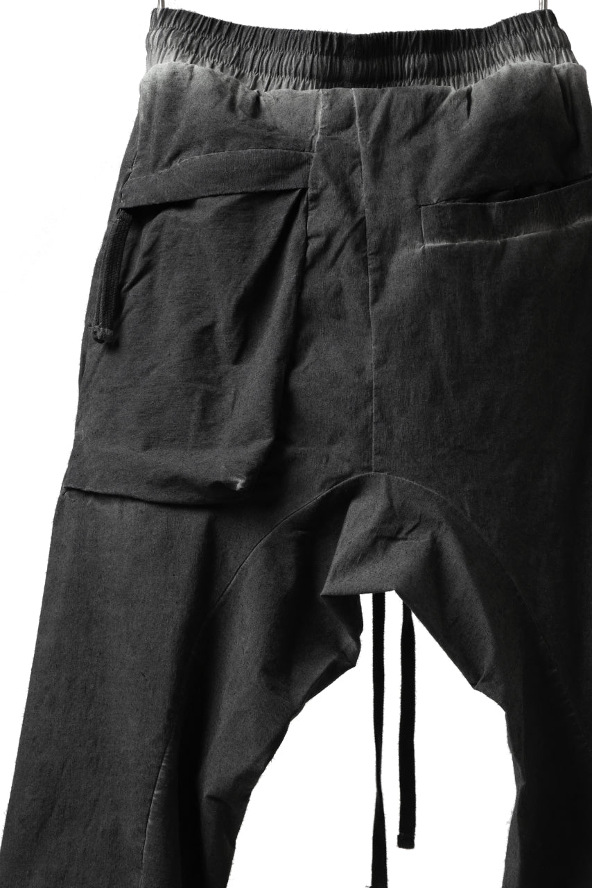 Load image into Gallery viewer, thomkrom DROP CROTCH JOGGER PANTS / DYEING ELASTIC WOVEN (BLACK OIL)