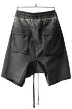 画像をギャラリービューアに読み込む, thomkrom DROP CROTCH SHORTS / DYEING ELASTIC NYLON (BLACK OIL)