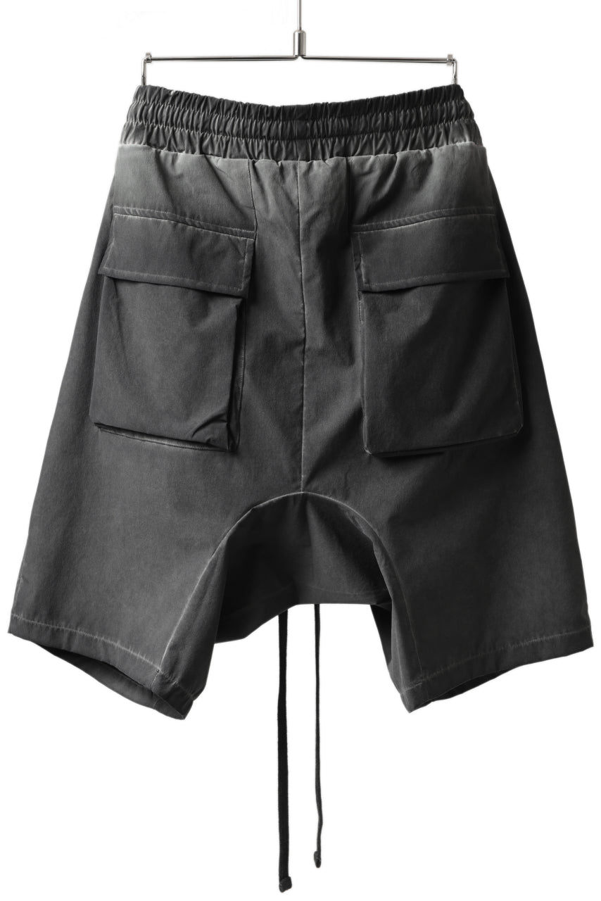 画像をギャラリービューアに読み込む, thomkrom DROP CROTCH SHORTS / DYEING ELASTIC NYLON (BLACK OIL)