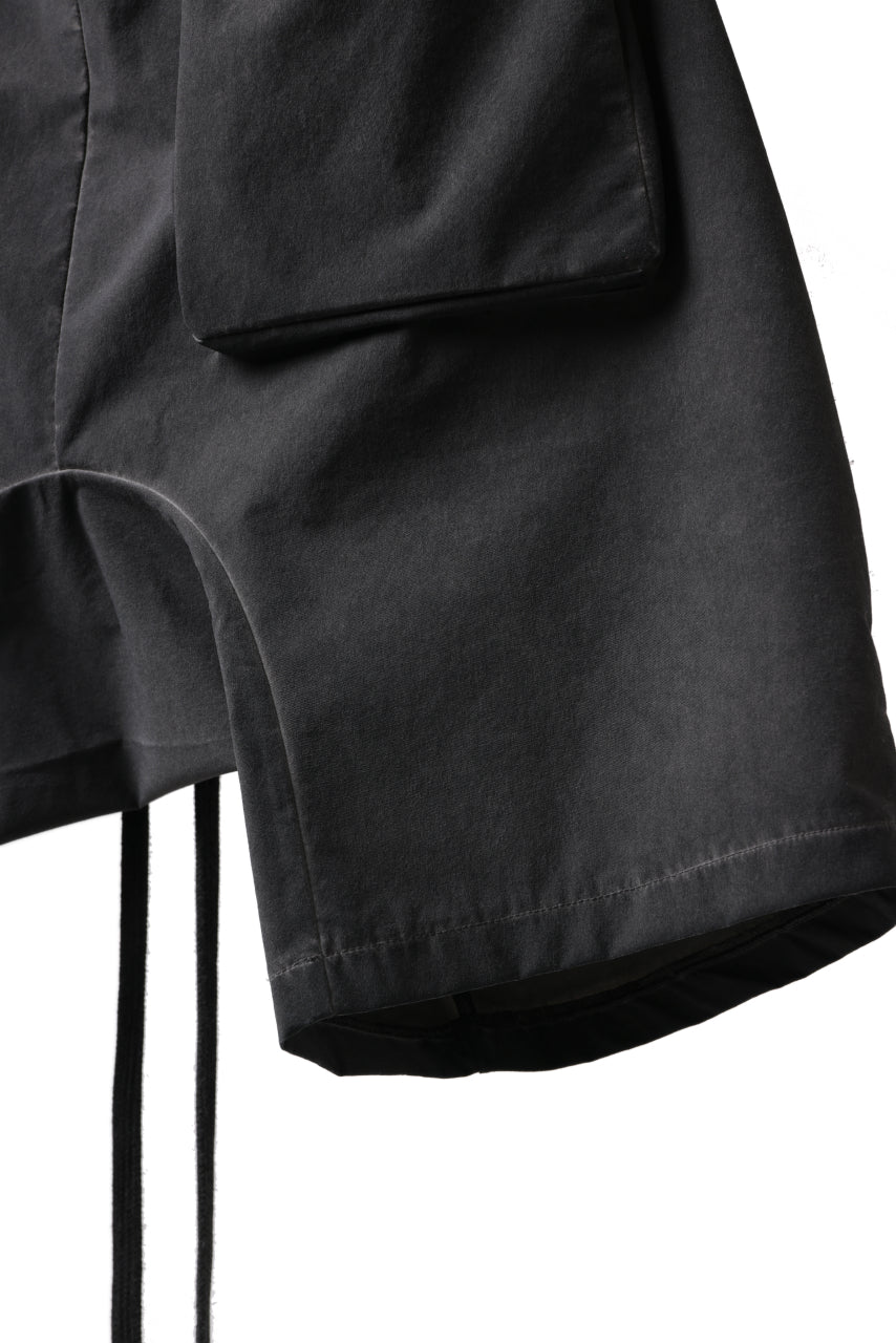 画像をギャラリービューアに読み込む, thomkrom DROP CROTCH SHORTS / DYEING ELASTIC NYLON (BLACK OIL)