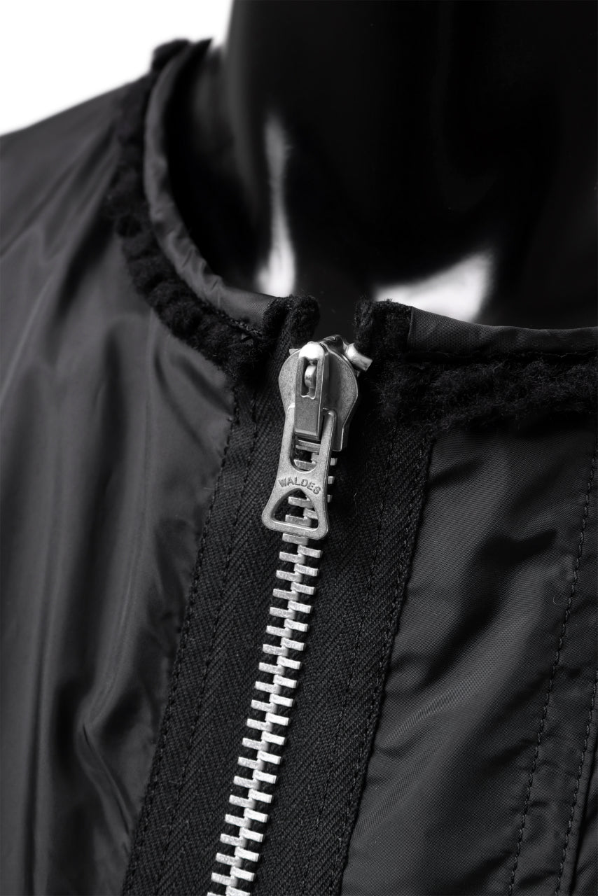 画像をギャラリービューアに読み込む, Y's BANG ON! No.173 POLYESTER TAFFETA + WOOL PILE PATCHED BLOUSON (BLACK)