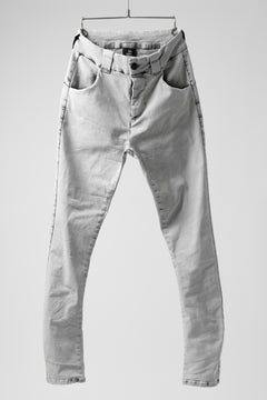 画像をギャラリービューアに読み込む, thomkrom ACID BLEACH SCAR STITCH SLIM TROUSERS / STRETCH TENCEL DENIM (LIGHT GREY)