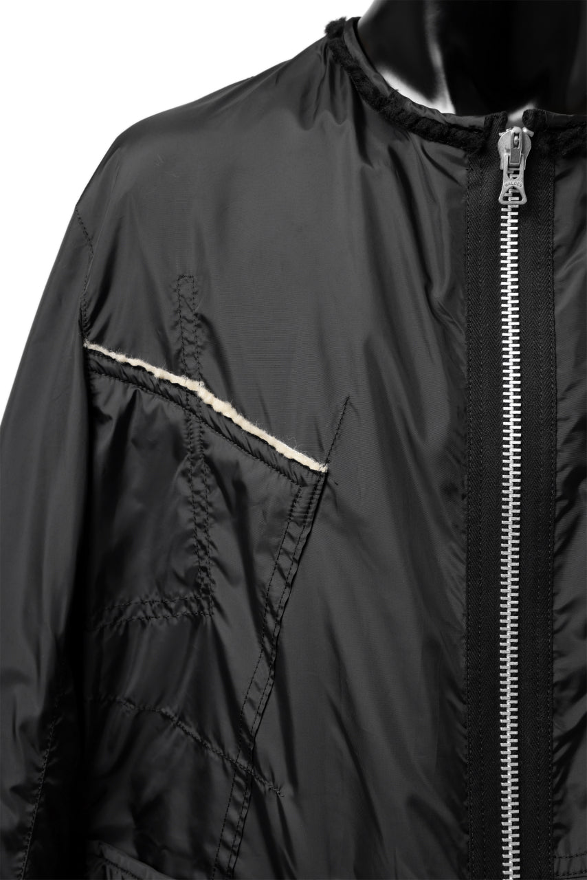 画像をギャラリービューアに読み込む, Y's BANG ON! No.173 POLYESTER TAFFETA + WOOL PILE PATCHED BLOUSON (BLACK)