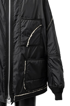 画像をギャラリービューアに読み込む, Y's BANG ON! No.173 POLYESTER TAFFETA + WOOL PILE PATCHED BLOUSON (BLACK)