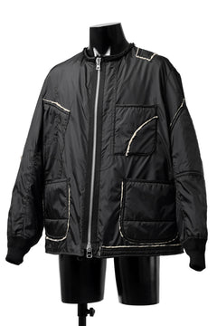 画像をギャラリービューアに読み込む, Y's BANG ON! No.173 POLYESTER TAFFETA + WOOL PILE PATCHED BLOUSON (BLACK)