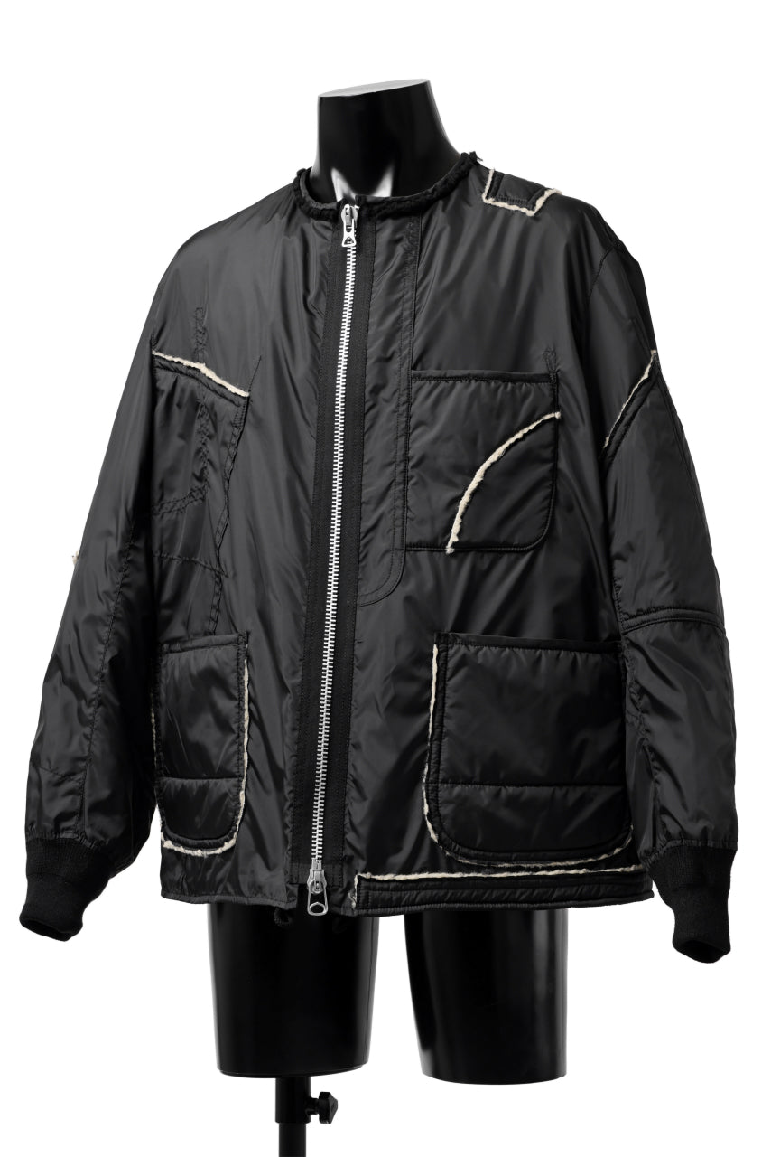 画像をギャラリービューアに読み込む, Y's BANG ON! No.173 POLYESTER TAFFETA + WOOL PILE PATCHED BLOUSON (BLACK)