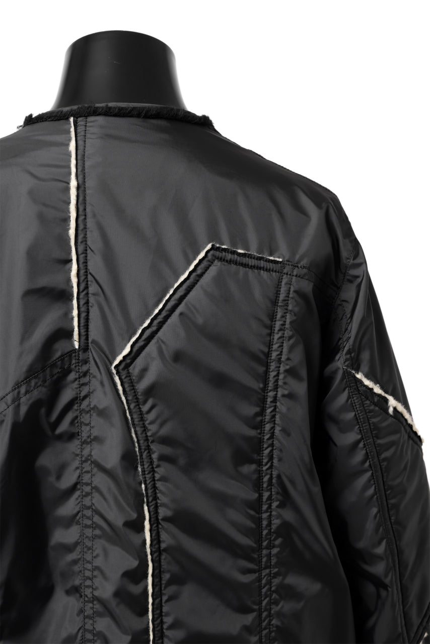 画像をギャラリービューアに読み込む, Y's BANG ON! No.173 POLYESTER TAFFETA + WOOL PILE PATCHED BLOUSON (BLACK)