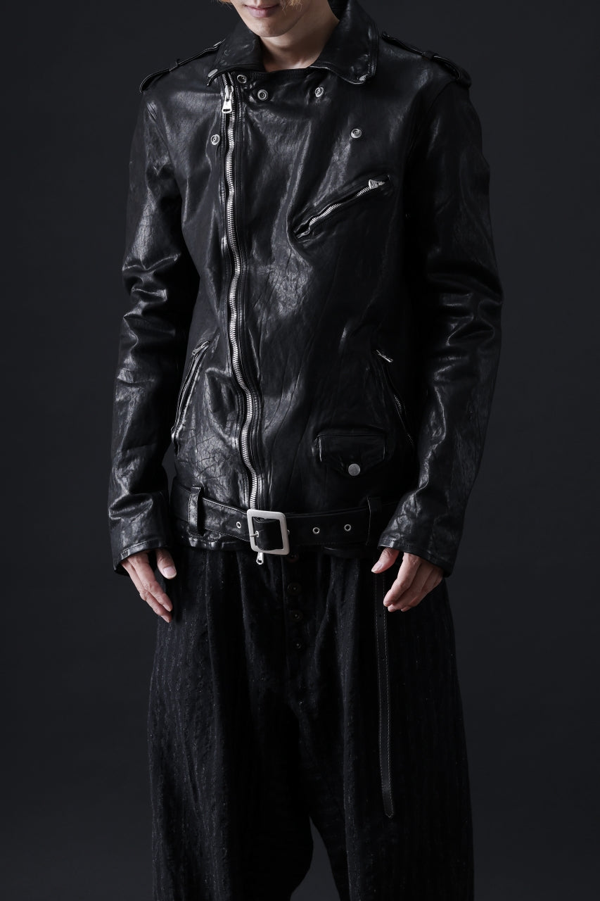 画像をギャラリービューアに読み込む, ISAMU KATAYAMA BACKLASH DOUBLE BREASTED JACKET / DOUBLE-SHOULDER OBJECT DYED (BLACK)