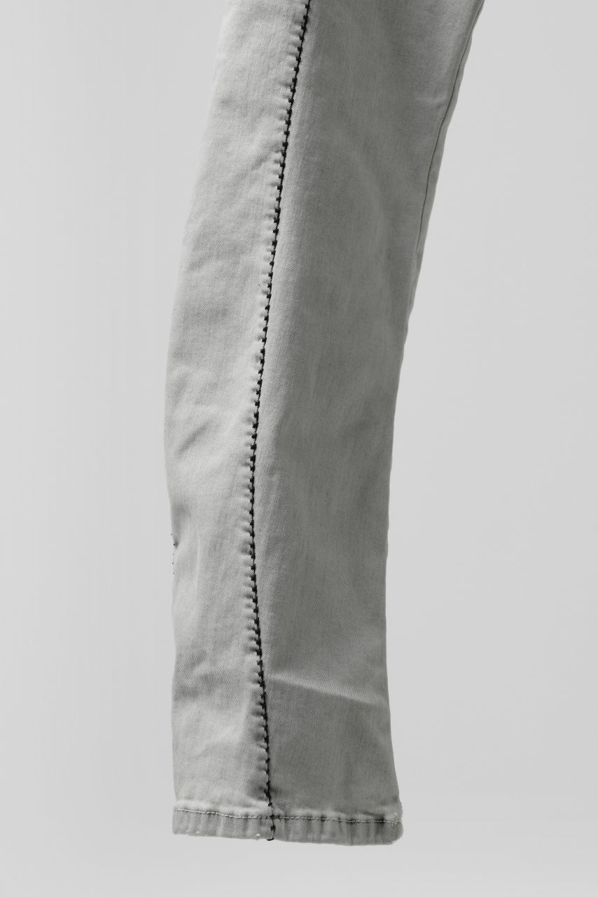 画像をギャラリービューアに読み込む, thomkrom ACID BLEACH SCAR STITCH SLIM TROUSERS / STRETCH TENCEL DENIM (LIGHT GREY)