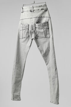 画像をギャラリービューアに読み込む, thomkrom ACID BLEACH SCAR STITCH SLIM TROUSERS / STRETCH TENCEL DENIM (LIGHT GREY)
