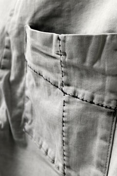 画像をギャラリービューアに読み込む, thomkrom ACID BLEACH SCAR STITCH SLIM TROUSERS / STRETCH TENCEL DENIM (LIGHT GREY)