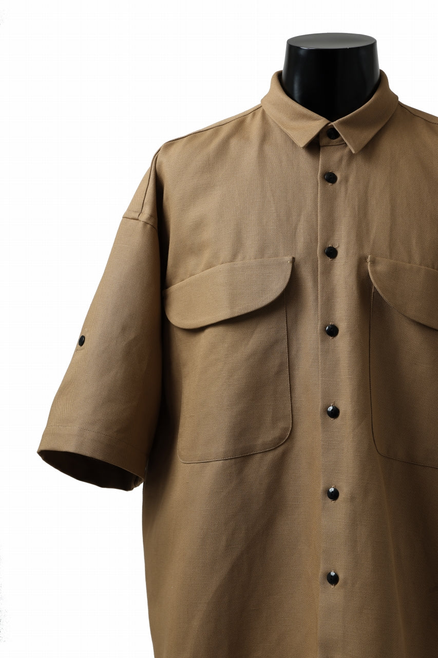 画像をギャラリービューアに読み込む, KLASICA SH-034 LOOSE FIT ROLL UP HALF SLEEVE SHIRT / C/L HIGH RISE TWILL (AMBER)