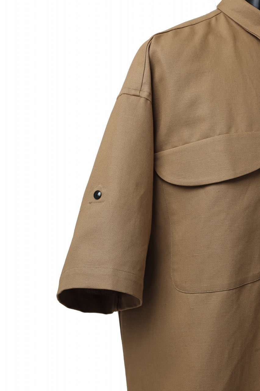 画像をギャラリービューアに読み込む, KLASICA SH-034 LOOSE FIT ROLL UP HALF SLEEVE SHIRT / C/L HIGH RISE TWILL (AMBER)