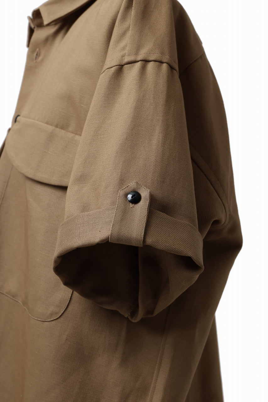 画像をギャラリービューアに読み込む, KLASICA SH-034 LOOSE FIT ROLL UP HALF SLEEVE SHIRT / C/L HIGH RISE TWILL (AMBER)