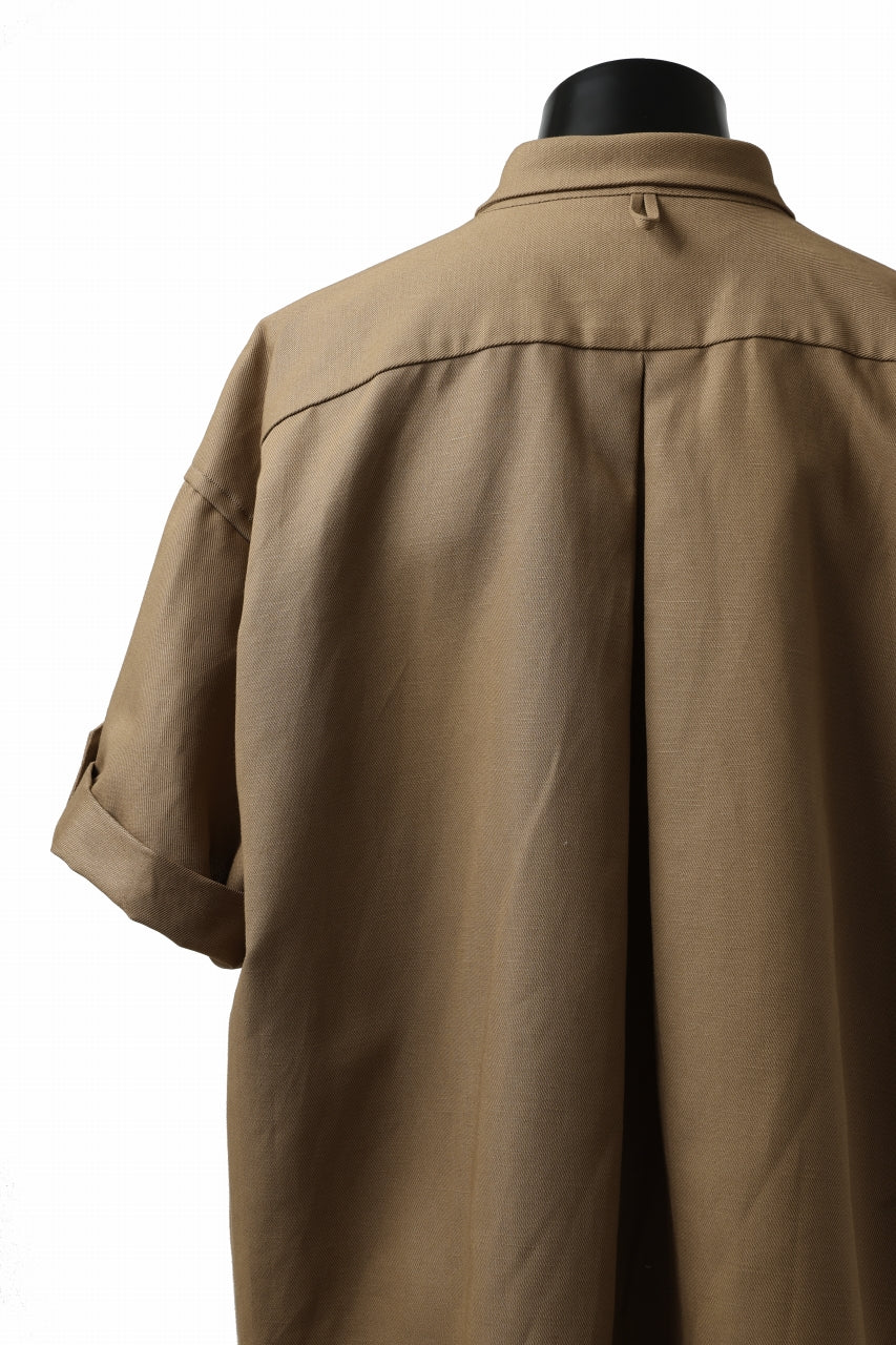 画像をギャラリービューアに読み込む, KLASICA SH-034 LOOSE FIT ROLL UP HALF SLEEVE SHIRT / C/L HIGH RISE TWILL (AMBER)
