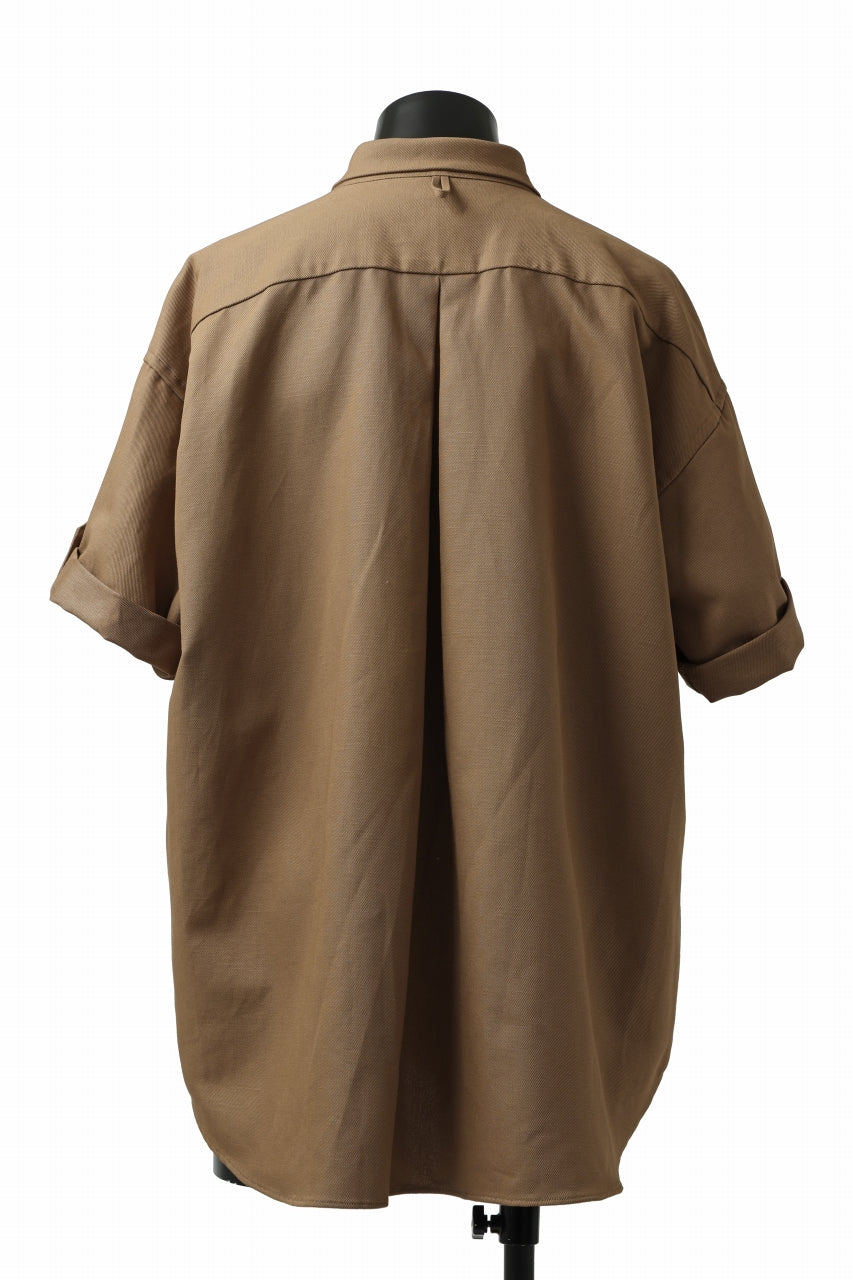 画像をギャラリービューアに読み込む, KLASICA SH-034 LOOSE FIT ROLL UP HALF SLEEVE SHIRT / C/L HIGH RISE TWILL (AMBER)