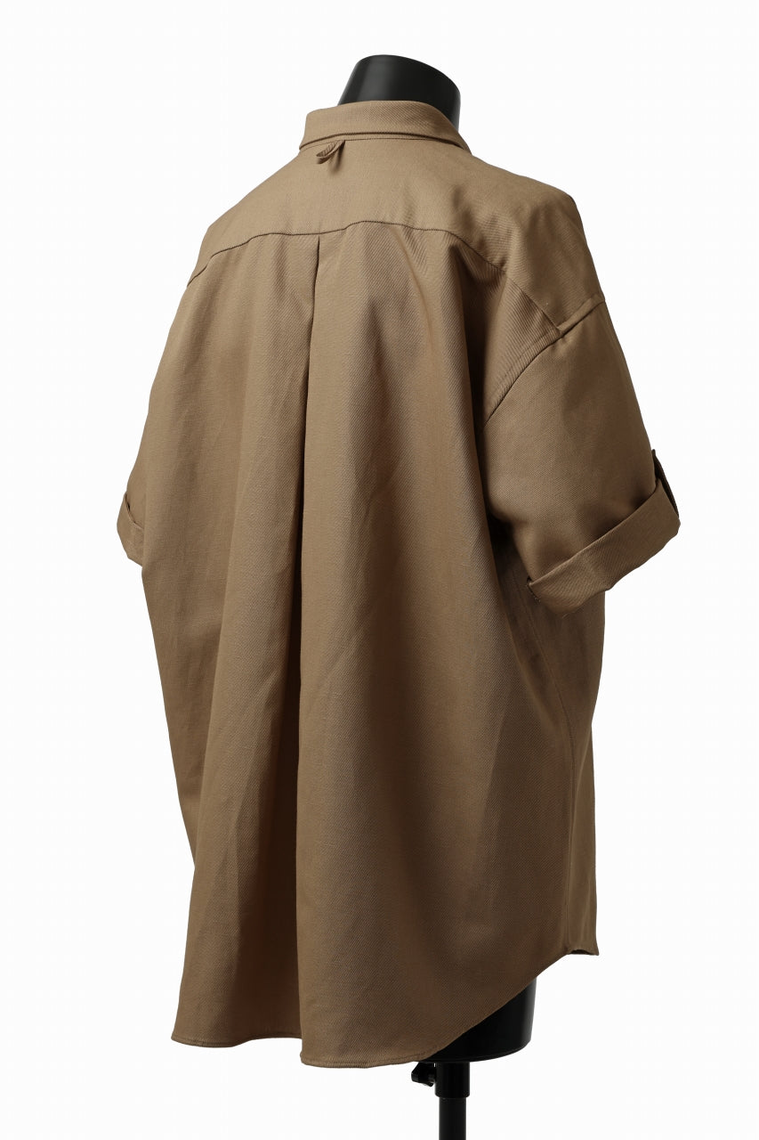 画像をギャラリービューアに読み込む, KLASICA SH-034 LOOSE FIT ROLL UP HALF SLEEVE SHIRT / C/L HIGH RISE TWILL (AMBER)
