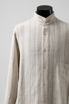 画像をギャラリービューアに読み込む, COLINA GARDENER SHIRT / SHADOW STRIPE (LINEN / NEPPED SILK) (BROWN)