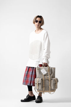 画像をギャラリービューアに読み込む, A.F ARTEFACT RAGRAN OVERSIZED TOPS / DAMAGE & PRINT SWEAT (WHITE)