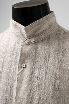 画像をギャラリービューアに読み込む, COLINA GARDENER SHIRT / SHADOW STRIPE (LINEN / NEPPED SILK) (BROWN)