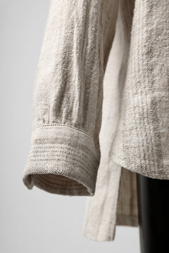 画像をギャラリービューアに読み込む, COLINA GARDENER SHIRT / SHADOW STRIPE (LINEN / NEPPED SILK) (BROWN)