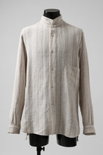 画像をギャラリービューアに読み込む, COLINA GARDENER SHIRT / SHADOW STRIPE (LINEN / NEPPED SILK) (BROWN)