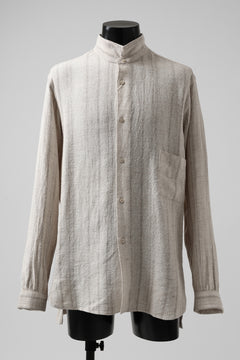 画像をギャラリービューアに読み込む, COLINA GARDENER SHIRT / SHADOW STRIPE (LINEN / NEPPED SILK) (BROWN)