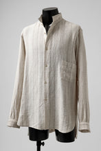 画像をギャラリービューアに読み込む, COLINA GARDENER SHIRT / SHADOW STRIPE (LINEN / NEPPED SILK) (BROWN)